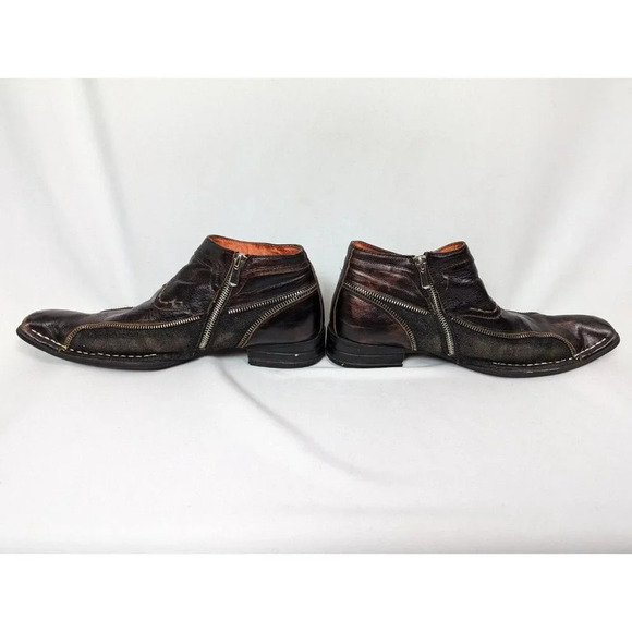 Robert Wayne REPUBLIC Boot Mens Sz 8 Black Zipper & Denim Trim Embellished $410 - Picture 8 of 14